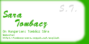 sara tombacz business card