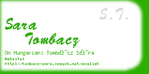 sara tombacz business card